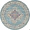 Homeroots 5 ft. Round Light Blue Distressed Medallion Area Rug 385335 - alternate 1